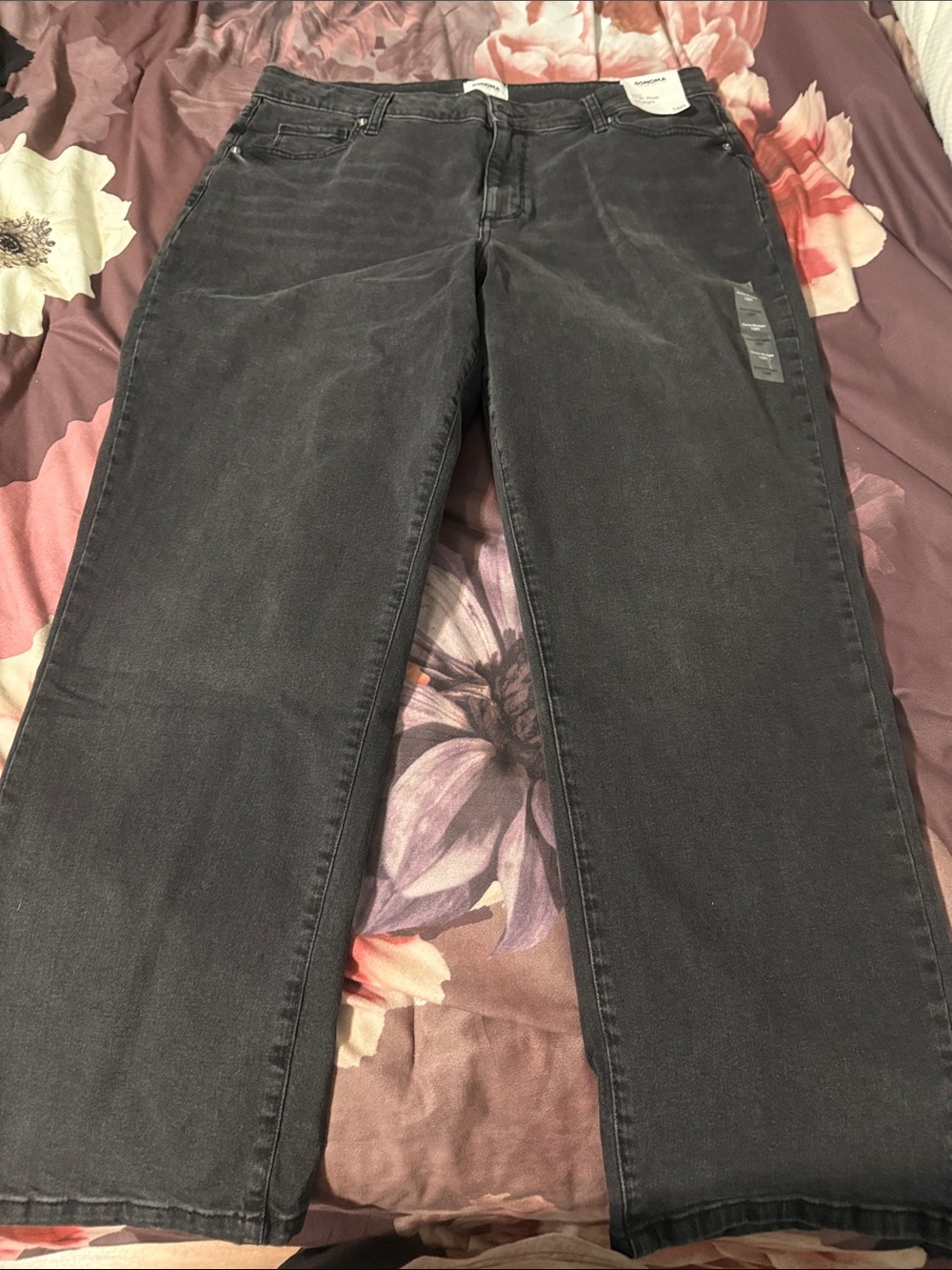 Sonoma Straight-Leg Jeans in Washed Black